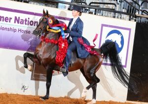 Brooke Landon winning National Champion on Royal Nobility